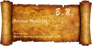 Borna Matild névjegykártya